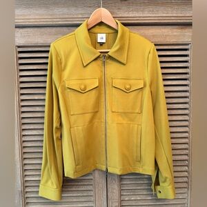 CAbi Mustard Yellow/Green Zip-Up Jacket